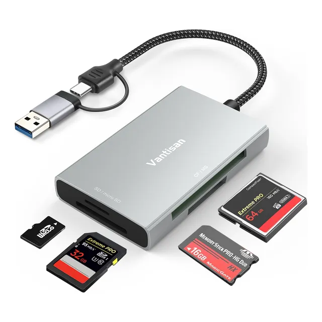 Lector De Tarjetas Usb 3.0 Para Sd Tf Cf Ms 4 En 1 Vantisan
