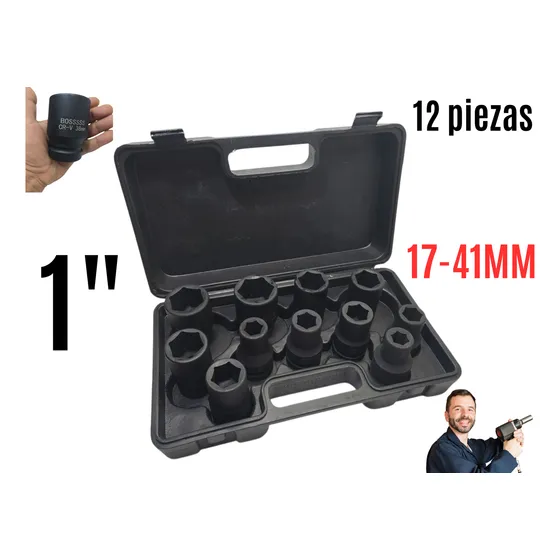 Dados De Impacto Caja 12 Piezas 1 Pulgada Milimetricas 209