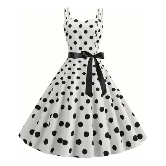 Vestido De Balanço Vintage Com Notas Musicais