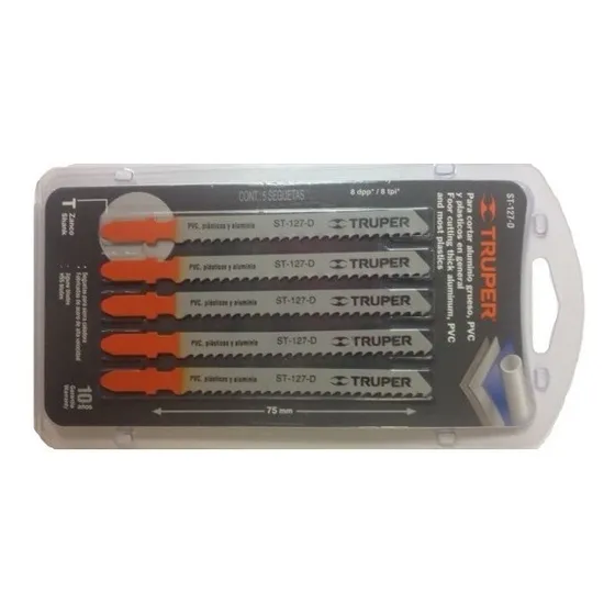 Hoja Sierra Caladora Plastico Truper St-127-d 5pz 