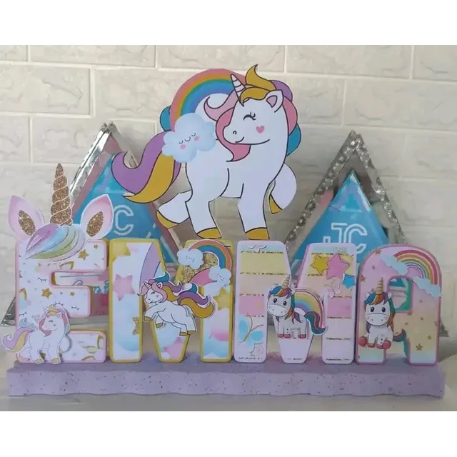 Piñata Cotillones Chupetera Nombre Decorado Topper Unicornio