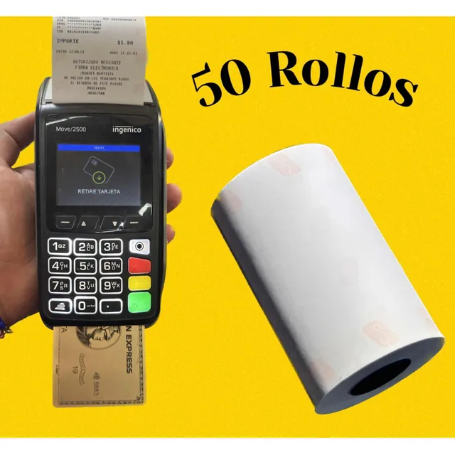 50 Rollos Papel Térmico Impresora Clip Total - Mercado Point