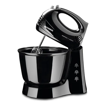 Batedeira Prática Mondial Preto 400w B-44-b