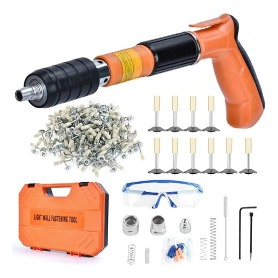 Kit De Pistola De Clavos Para Hormigón Con 220 Clavos, 5 Vel