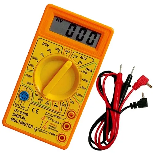 Multimetro Digital Dt 830b Amarelo Volts, Amper E Ohmimetro
