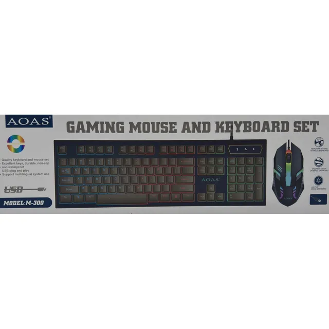 Combo Teclado Y Mouse Gamer Rgb Negro, Antideslizante, Usb.