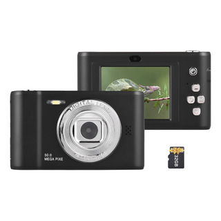 Cámara De Doble Lente De 1080p Y 50 Mp Con Flash Y Tarjeta D Cámara De Doble Lente De 1080p Y 50 Mp Con Flash Y Tarjeta D