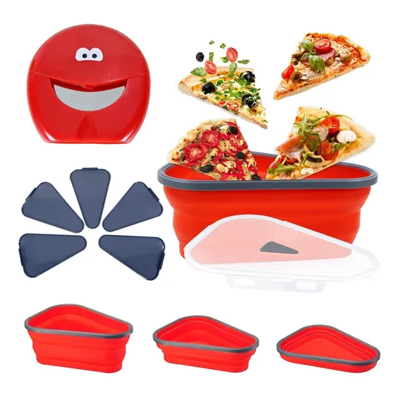 Pizza Expandible Reutilizable Contenedor Almacenamiento 5