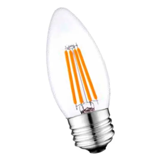 Lampara Filamento Vela E27 Rosca Comun Led 4w Luz Desing 