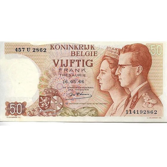 Belgica 50 Francos Año 1966 Sin Circular