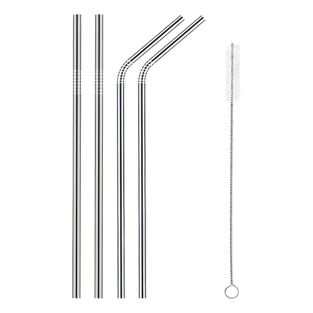 Pajita Sorbito Metálico Reutilizable X4 22cm C/ Limpiador