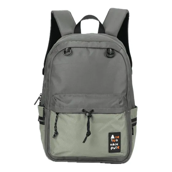 Mochila Estudiante Notebook Urbana Aoking Xn3566-5 Color Gris Diseño de la tela Verde