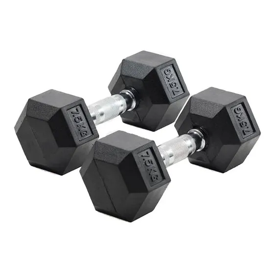Mancuerna Hexagonal Engomada 7.5kg Importada Precio X Par