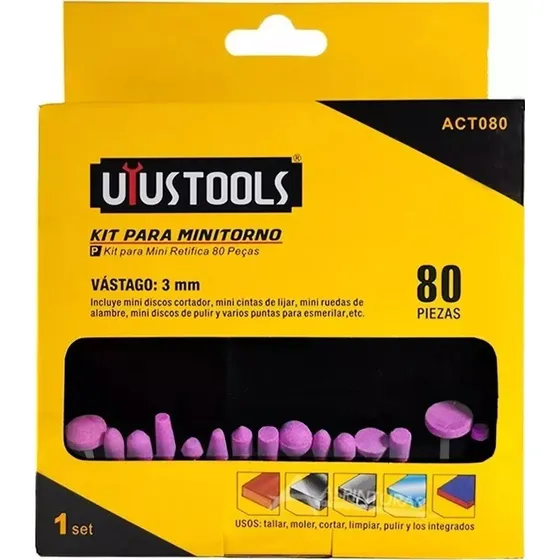 Accesorios Para Mini Torno (dremel) 80 Piezas Uyustools