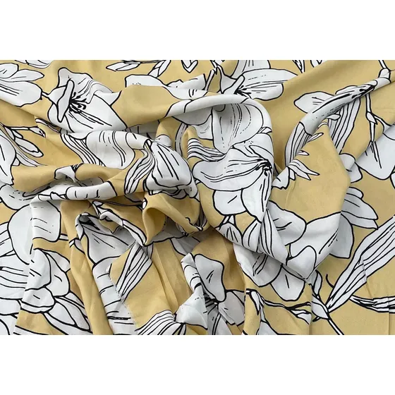 Tela Fibrana Estampada- Ideal Blusa-vestidos-ropa- X Mt- Tdj