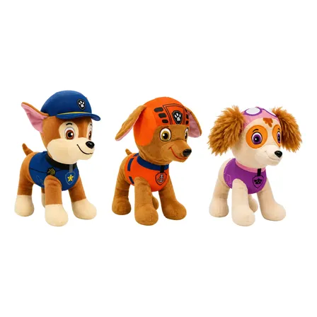Kit 3 Urso Pelúcia Patrulha Canina Coleção Musical Infantil Azul Laranja E Rosa