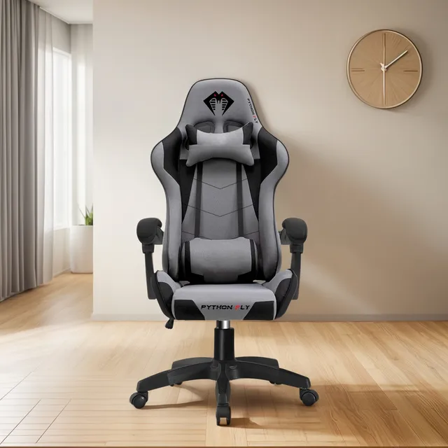 Cadeira Python Fly Ergonômica Gamer Premium Cinza Reclinável