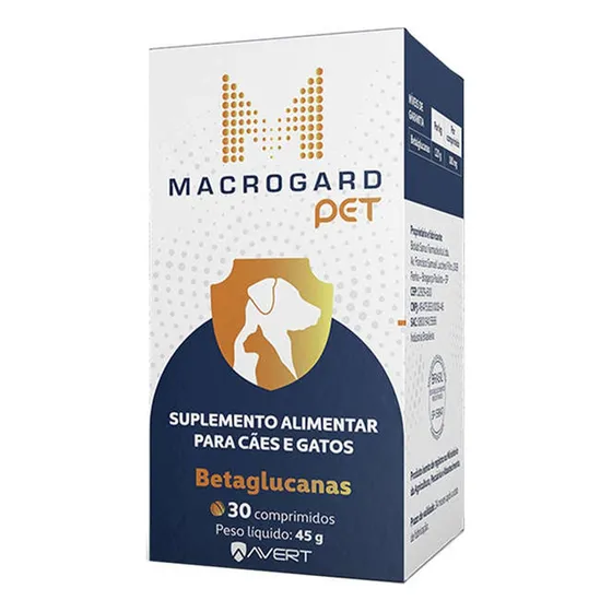 Macrogard Pet Avert 30 Comprimidos Betaglucana Para Cachorro