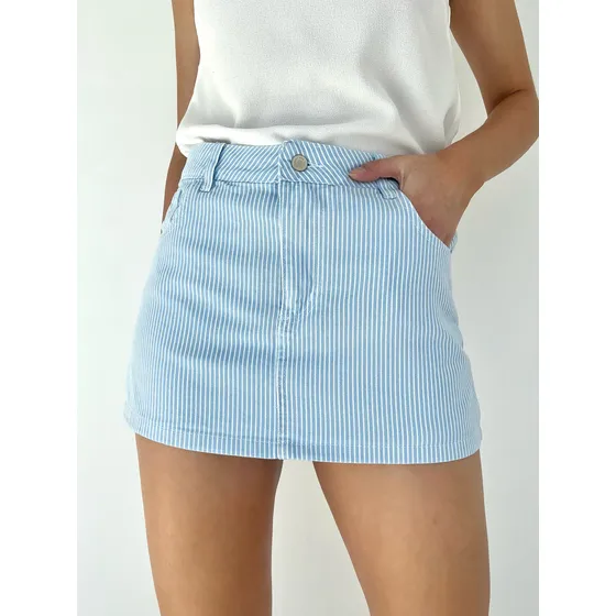 Skort Mini Short Rayado Rayado Mujer Marca Loca