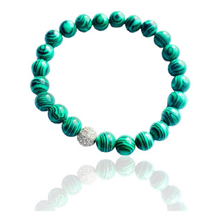 Pulsera Elastica Bolitas Malaquita Verde 7mm Delgada Chacras Pulsera Elastica Bolitas Malaquita Verde 7mm Delgada Chacras