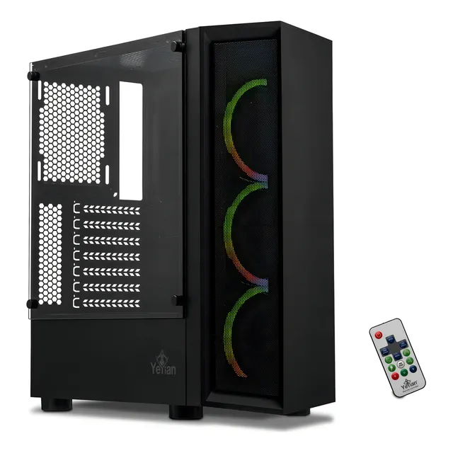Gabinete Yeyian Ventle Master con Ventana, Midi-Tower, Micro ATX/ATX, USB 2.0/3.0, sin Fuente, 3 Ventiladores ARGB Instalados, Negro