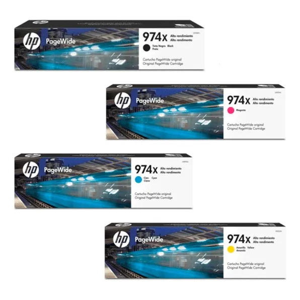 Juego De Tintas Pagewide Hp 974x Alta Capacidad, Original