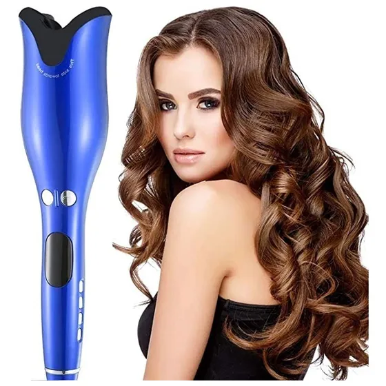 Plancha Rizador De Pelo Automatico Azul