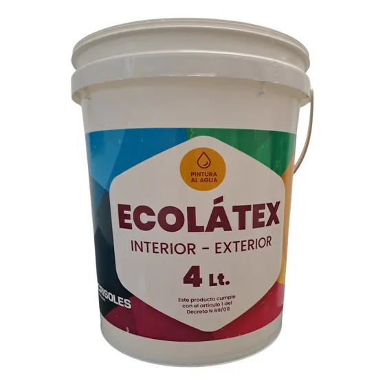 Pintura Latex Int Ext Antihongos 4lt Ecolatex Crisoles Acabado Mate Color Salmon