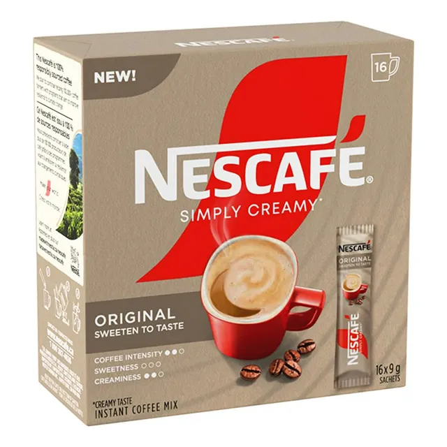Café Instantáneo Nescafé Simply Creamy, 16 Sobres Individual