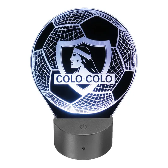 Lampara Led  Ilusión 3d Balón  Colo Colo + Control Remoto
