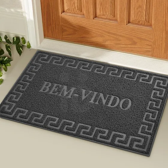 1 Tapete Porta Capacho Bem Vindo Antiderrapante Pvc Gf 40x60