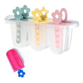 Forma 6 Picolés Sorvetes Gelo Livre Bpa Infantil Forma 6 Picolés Sorvetes Gelo Livre Bpa Infantil