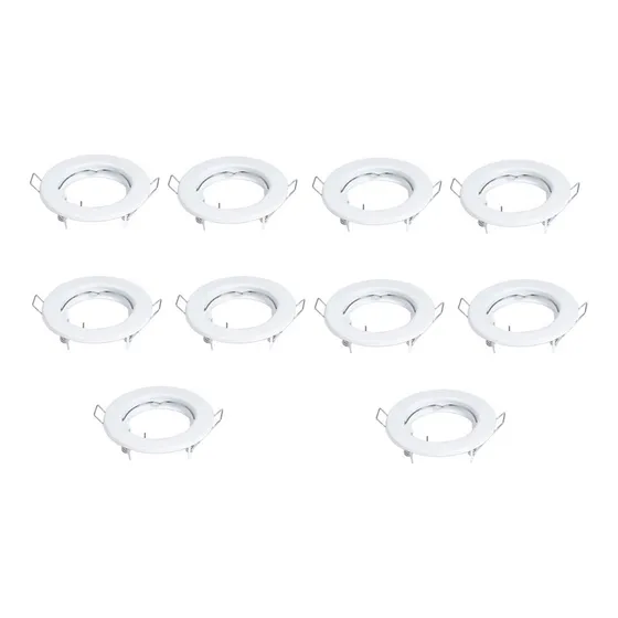 Pack 10 Focos Aro Empotrable Fijo Para Ampolleta Gu10-mr16