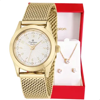 Kit RelĂłgio Feminino Champion Dourado Pequeno FĂĄcil Ajuste Fundo Branco Kit RelĂłgio Feminino Champion Dourado Pequeno FĂĄcil Ajuste Fundo Branco