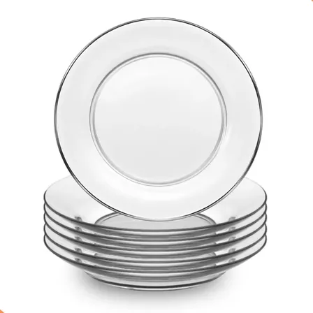 Jogo De Pratos Fundos Cedar Glass Kit 12 Pratos Em Vidro Almoço E Jantar