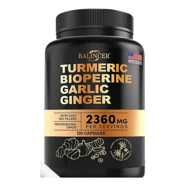 Tumeric Suplemento 4 En 1 Jengibre Cúrcuma Pimienta Y Ajo.