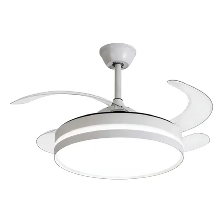 Ventilador De Teto Spot Line Isis Retrátil Led Controle Silencioso 50 Cm 50/60hz Branco 127/220v Transparente Plástico 4