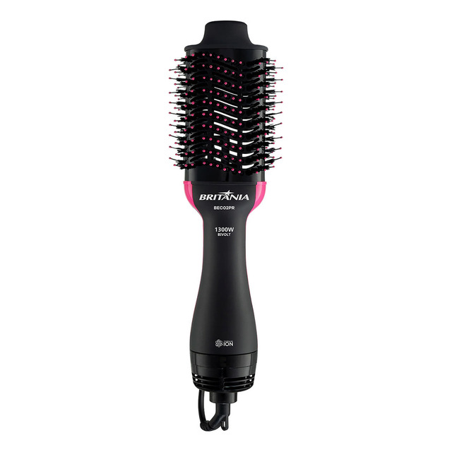 Britânia Escova Secadora Bec02pr Bivolt 4 Em 1 1300w Cor Preto E Rosa 127v 220v Britânia Escova Secadora Bec02pr Bivolt 4 Em 1 1300w Cor Preto E Rosa 127v 220v
