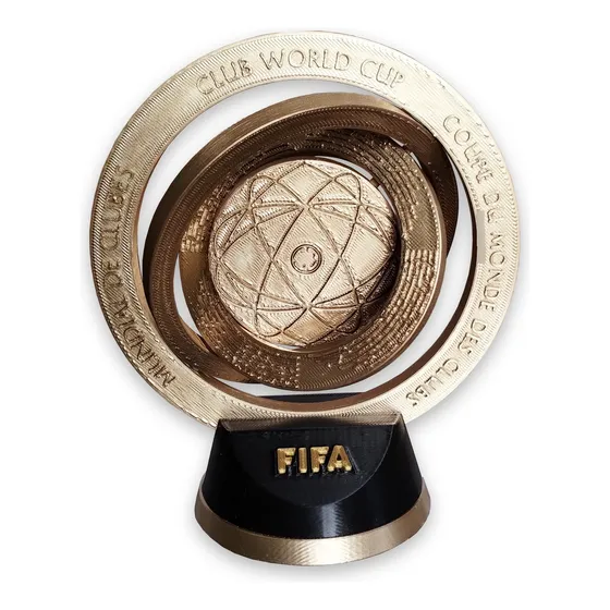 Replica Copa Mundial De Clubes 2025 15cm Alto - World Club Dorado Y Negro. 15cm