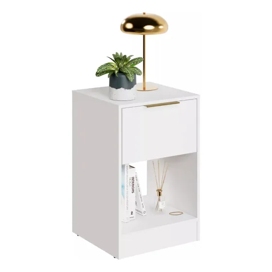 Mesa De Luz Moderna Dormitorio Para Cabecera Moderna Paris Acabado Mate Color Blanco