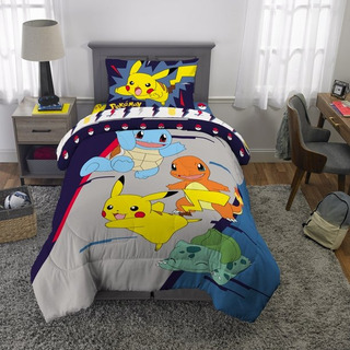 Juego Edredón Reversible Con Sabanas Matrimonial Pokémon 6pz Juego Edredón Reversible Con Sabanas Matrimonial Pokémon 6pz
