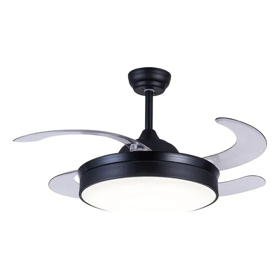 Ventilador De Techo Retráctil Led Con 4 Palas Colores 220v