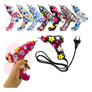Pistola De Cola Quente Profissional 40w Estampas Coloridas Pistola De Cola Quente Profissional 40w Estampas Coloridas