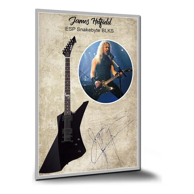 Poster Guitarra James Hetfield Esp Pôsteres Placa A3