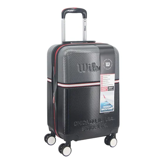 Valija Wilson Carry On De Cabina Maleta Para Viaje Reforzada Equipaje De Mano Con Ruedas Giratoria Aprobada Por Aerolíneas Color Negro