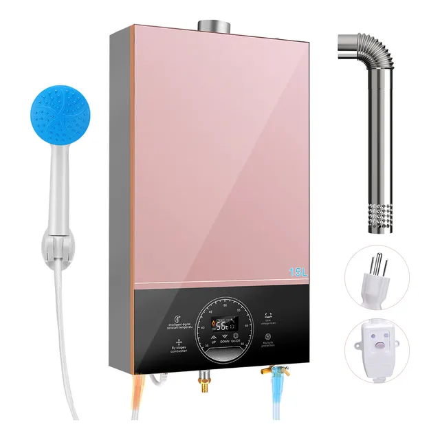 Calentador Agua 15l De Paso Glp Boiler Instantáneo Con Led