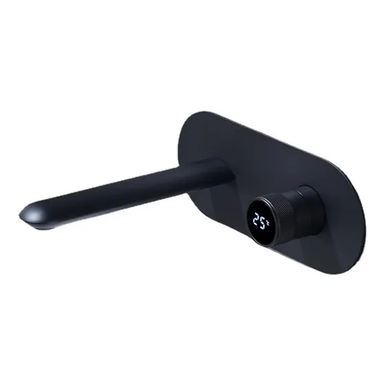 Grifo Lavabo Digital Led Mezclador Energia Agua Negra Laton