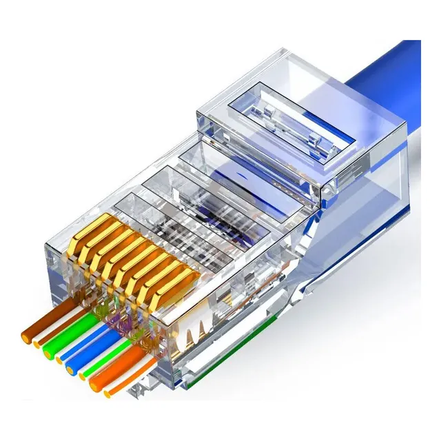 Conectores Paso Passthrough Ethernet Rj45 Cat5e Cat6 Zoerax