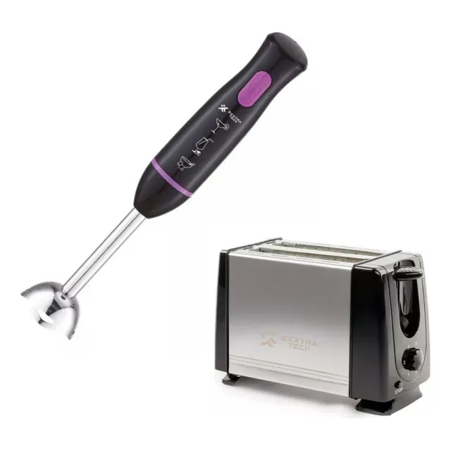Combo Minipimer 800w + Tostadora Exxtra Tech 2 Panes 240v