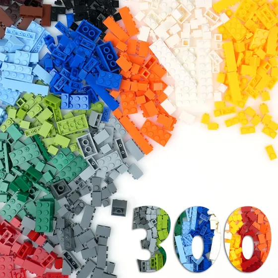 Cf 300 Peças De Tijolos Compatíveis Com Blocos De Lego